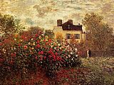 Garden At Argenteuil Aka The Dahlias by Claude Monet